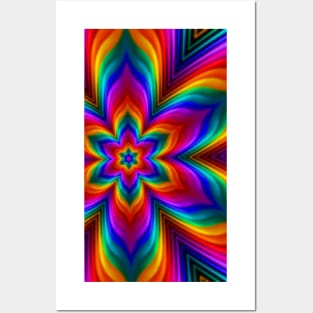 Rainbow Flower Posters and Art